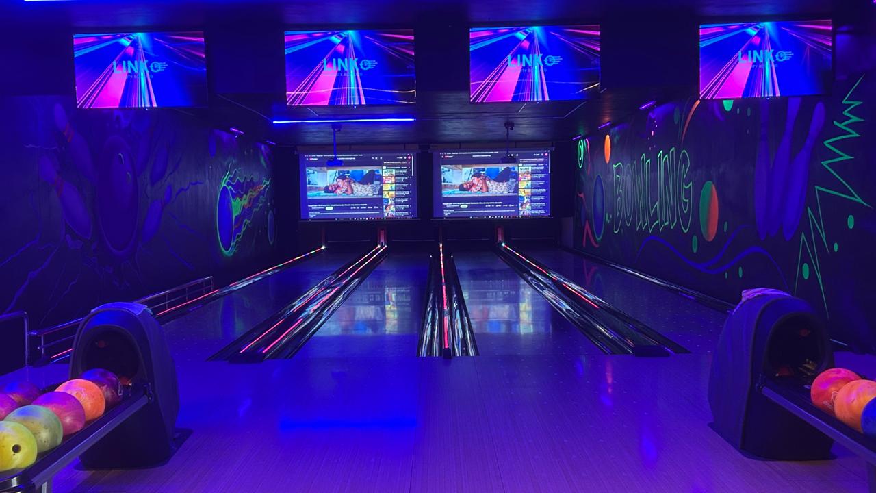 Premium bowling lanes with LED screens at Brew & Bowl Kelambakkam
