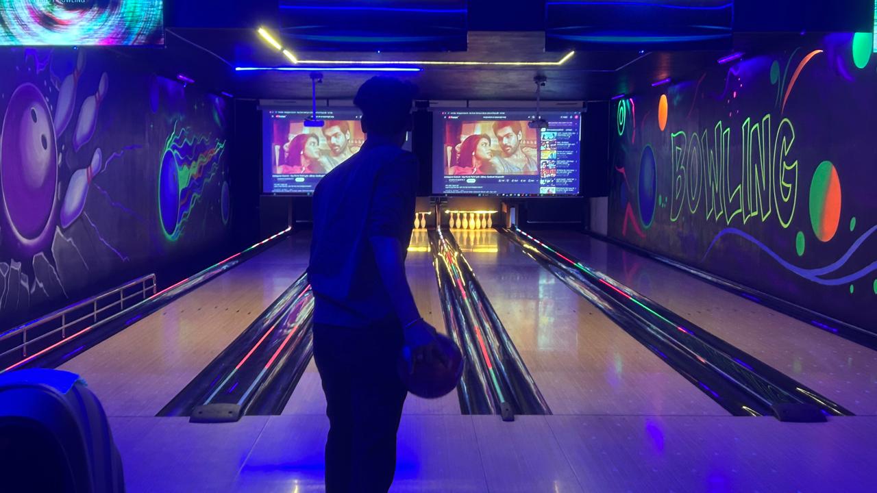Customer enjoying the bowling experience